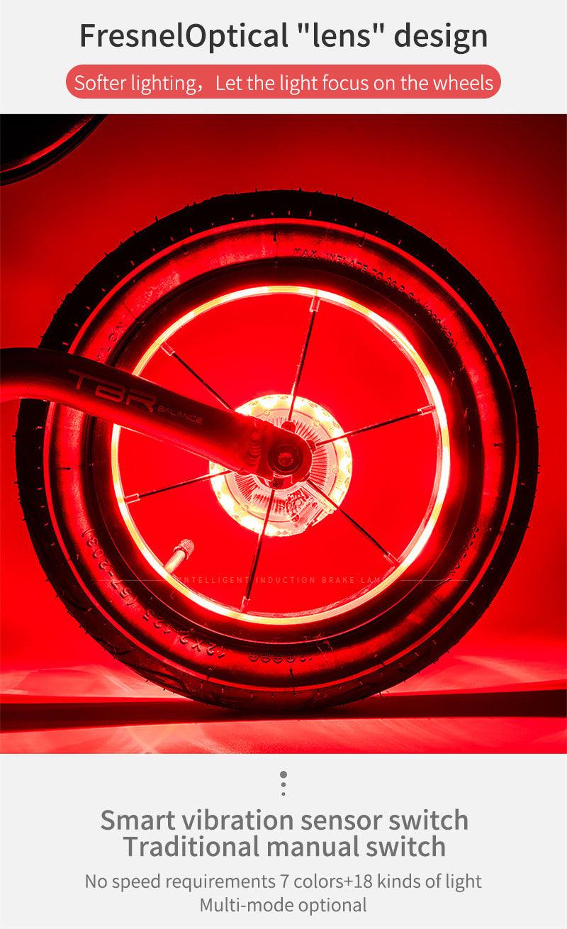 Smart LED Bicycle Wheel Light Bike Front Tail Hub Spoke Lamp Rechargeable Kids Balance Bike Light Colorful Bicycle Hub Light With Optical Design Vibration Sensor USB Rechargeable Waterproof Good Bike Gift For Teenagers Stevvex