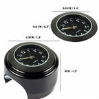 22-25mm Multi-functional Motorcycle Handlebar Mount Clock Universal Waterproof Motorcycle Handlebar Watch  Durable Practical Classic Waterproof Luminous Quartz Watch