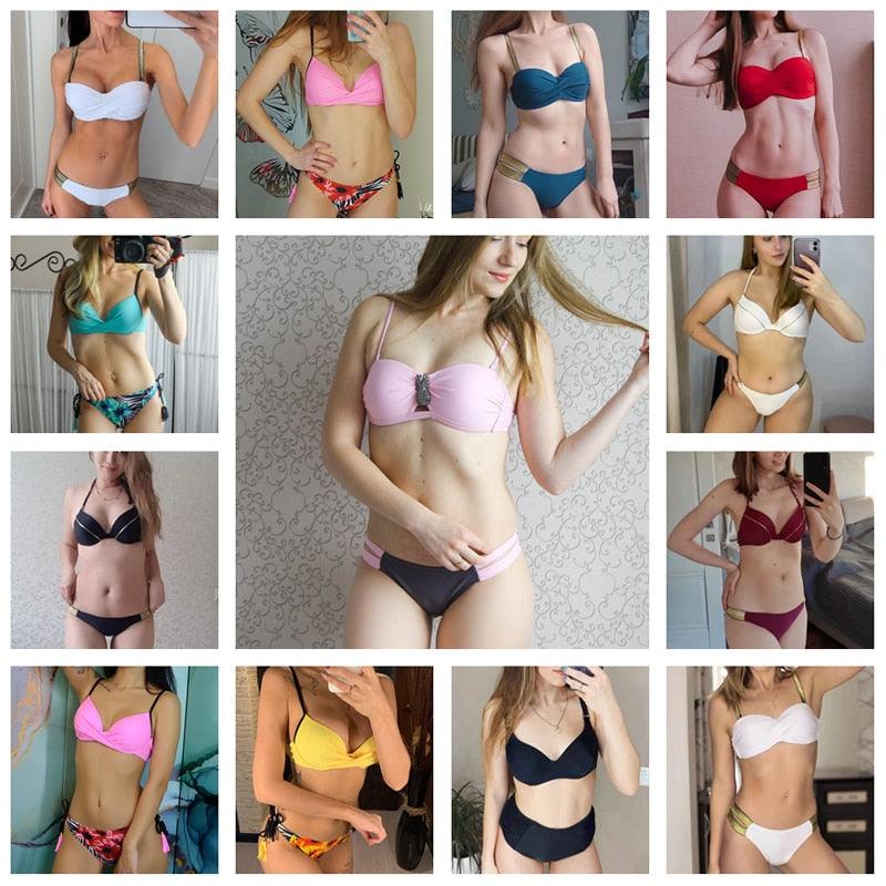 Bikini Push Up Swimwear  Bikini Set Pink Swimwear Women Micro Swimsuit Female Bandage Bikini Beach Wear Swimming Two-Piece Swimsuit Summer Swimsuit for Women Stevvex