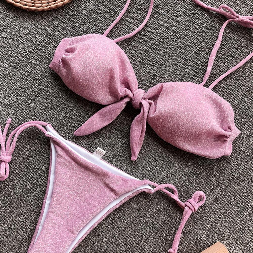 Summer Cute Vintage Women's Swimsuit Bikini Split Swimwear Women's Swimwear Women's 2-piece Beachwear Loose Bikini Fashion  Retro Bikini  Fashion Beachwear Summer Spa Beach Surf Sport Stevvex