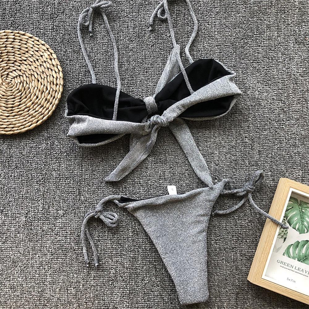 Summer Cute Vintage Women's Swimsuit Bikini Split Swimwear Women's Swimwear Women's 2-piece Beachwear Loose Bikini Fashion  Retro Bikini  Fashion Beachwear Summer Spa Beach Surf Sport Stevvex