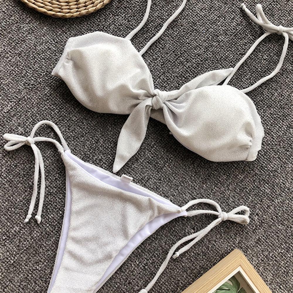 Summer Cute Vintage Women's Swimsuit Bikini Split Swimwear Women's Swimwear Women's 2-piece Beachwear Loose Bikini Fashion  Retro Bikini  Fashion Beachwear Summer Spa Beach Surf Sport Stevvex