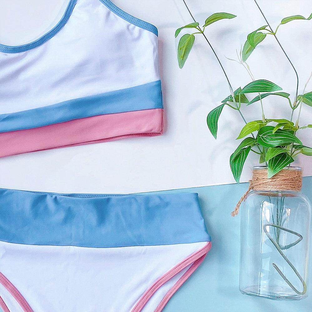 Summer Cute Vintage Women's Swimsuit Bikini Split Swimwear Women's Swimwear Women's 2-piece Beachwear Loose Bikini Fashion  Retro Bikini  Fashion Beachwear Summer Spa Beach Surf Sport Stevvex