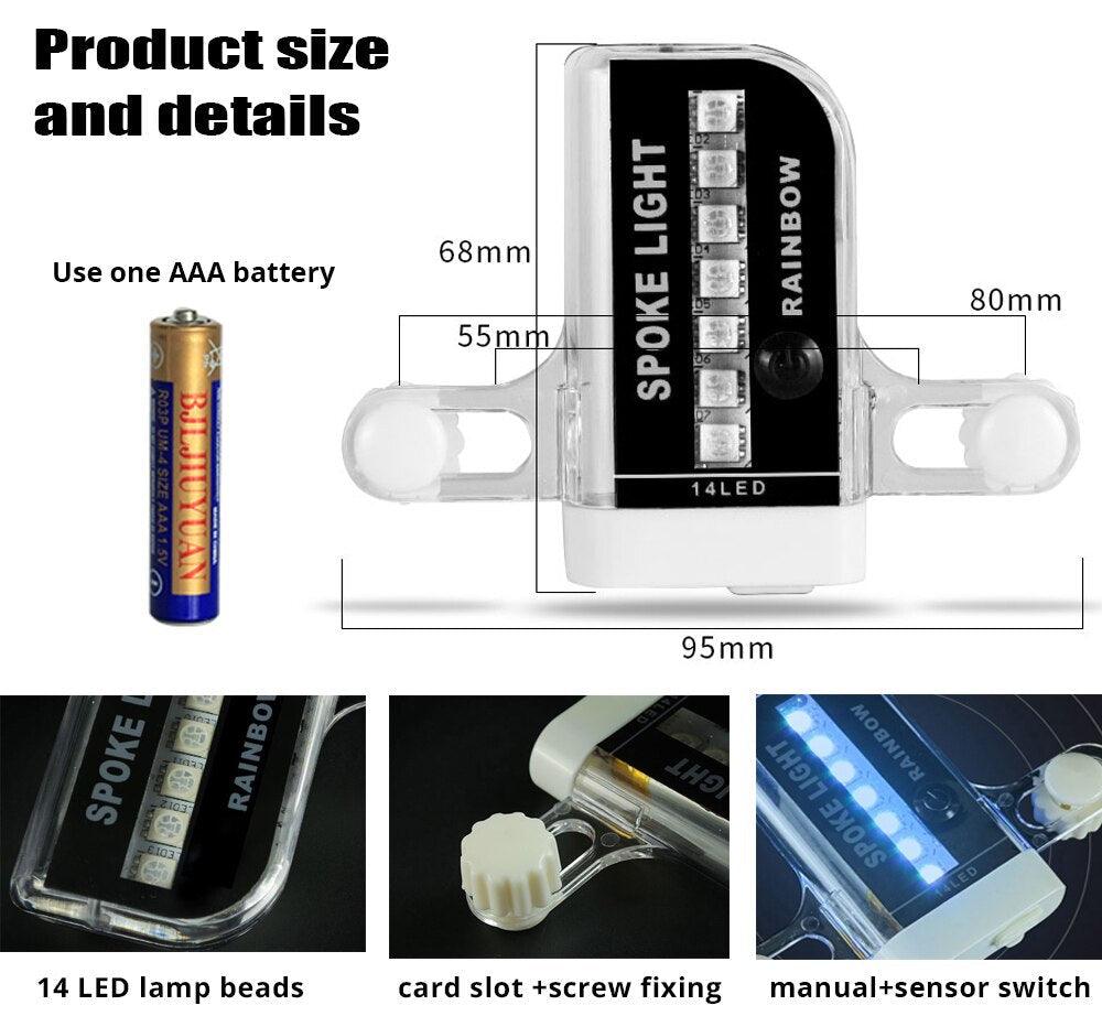 30 Pattern Bike Lights LED Bicycle Decorative Lights Riding Cool Wheels Warning LED Waterproof Bicycle Spoke Tire Light Patterns Bicycle Rim Lights For Mountain Bike Road Bikes Stevvex