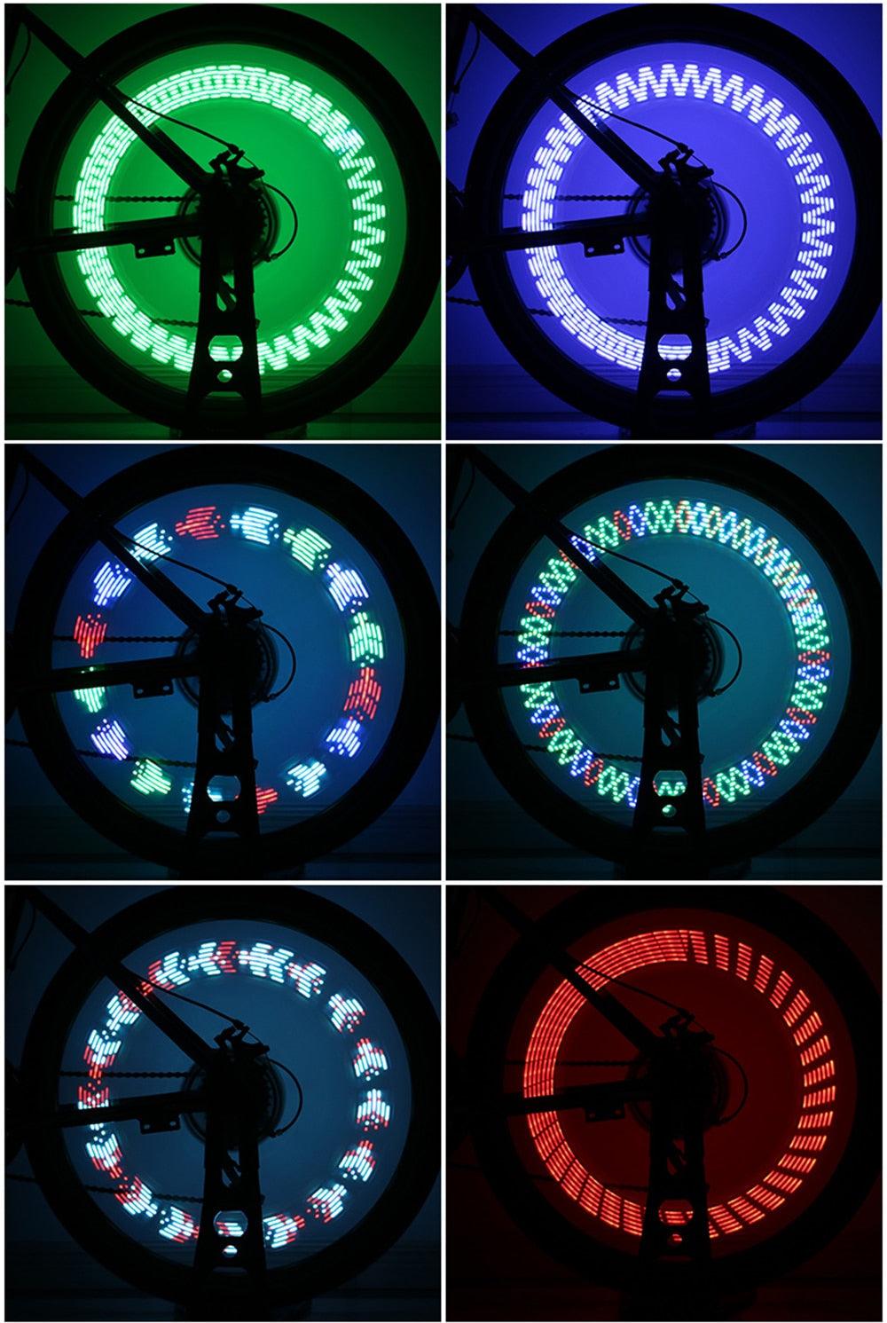 30 Pattern Bike Lights LED Bicycle Decorative Lights Riding Cool Wheels Warning LED Waterproof Bicycle Spoke Tire Light Patterns Bicycle Rim Lights For Mountain Bike Road Bikes Stevvex