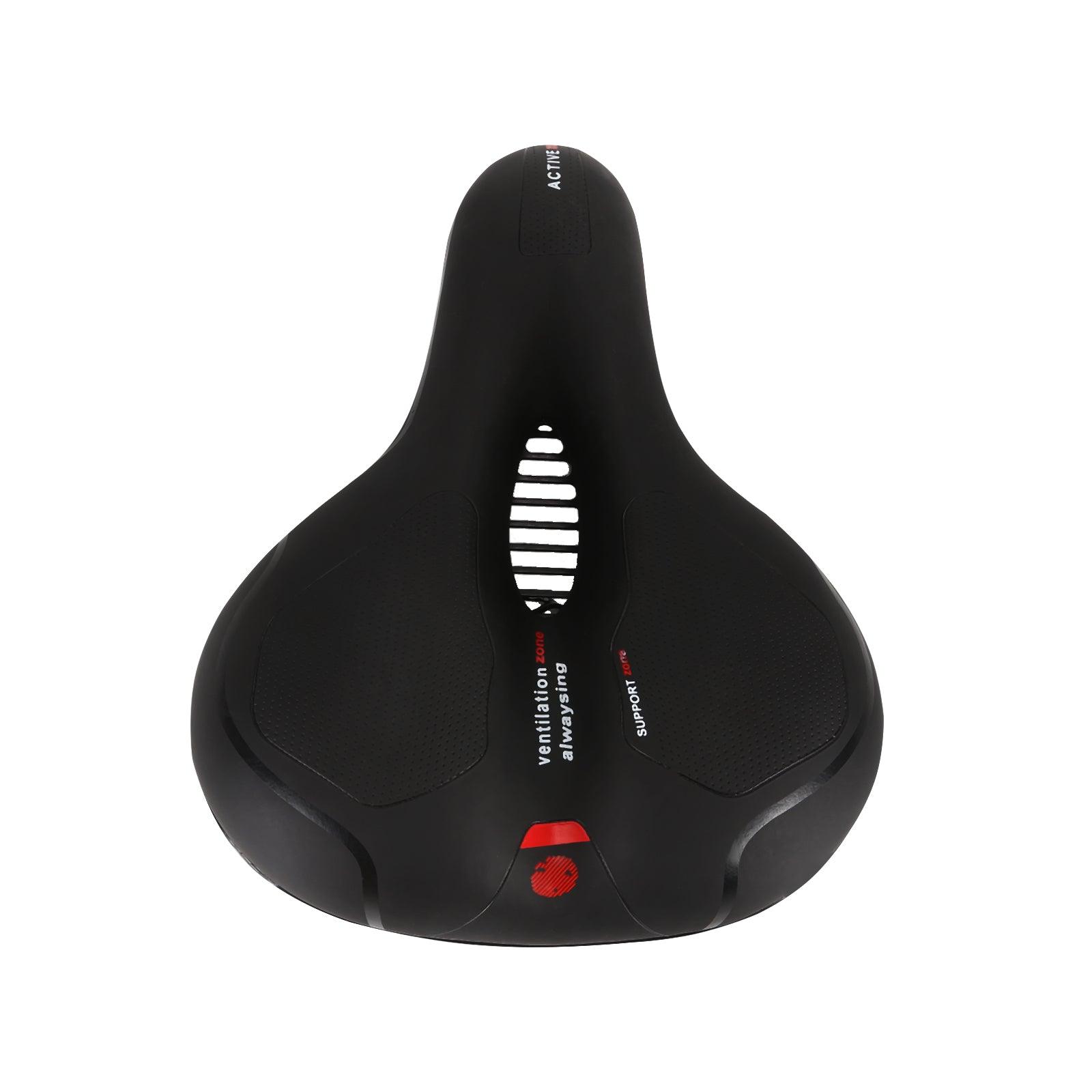 Breathable Leather Bicycle Saddle Cushion Comfortable Anti Slip And Weat Road Bike Sponge Filled Shockproof Bike Seat For Men Women Memory Foam Soft Bicycle Seats Cushion Dual Shock Absorbing Wide Bicycle Seat Replacement For Mountain Bike Road Bike Stevvex