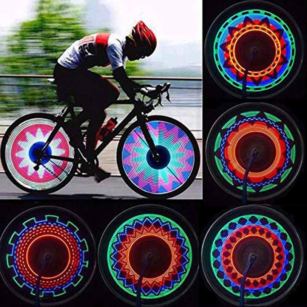 32 Pattern Bike Light Bicycle Wheel Light Double Display Flash 32 RGB LED Light Bicycle Spoke Lamp Night Riding Spoke Light For Men Present Super Bright Auto Off LED Cycling Bicycle Light Stevvex