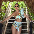 Two-Pieces Women  Push-Up Padded Bra Ruffles Bandage Bikini Set Swimsuit  Women's Bathing Suits Ruffles Flounce Bikini Sets Low Rise Two Piece Swimsuit Swimwear Bathing Suit Beachwear Stevvex