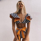 Two-Pieces Women  Push-Up Padded Bra Ruffles Bandage Bikini Set Swimsuit  Women's Bathing Suits Ruffles Flounce Bikini Sets Low Rise Two Piece Swimsuit Swimwear Bathing Suit Beachwear Stevvex