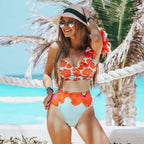 Two-Pieces Women  Push-Up Padded Bra Ruffles Bandage Bikini Set Swimsuit  Women's Bathing Suits Ruffles Flounce Bikini Sets Low Rise Two Piece Swimsuit Swimwear Bathing Suit Beachwear Stevvex