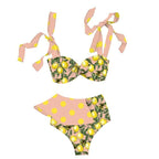 Two-Pieces Women  Push-Up Padded Bra Ruffles Bandage Bikini Set Swimsuit  Women's Bathing Suits Ruffles Flounce Bikini Sets Low Rise Two Piece Swimsuit Swimwear Bathing Suit Beachwear Stevvex