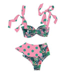 Two-Pieces Women  Push-Up Padded Bra Ruffles Bandage Bikini Set Swimsuit  Women's Bathing Suits Ruffles Flounce Bikini Sets Low Rise Two Piece Swimsuit Swimwear Bathing Suit Beachwear Stevvex