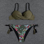 Push Up Bikinis 2022 New Swimwear Women's Bikini Swimsuits Floral Printed Bathing Suits for Women 2 Piece Bikini Women Floral Print Bikini Sets Swimsuit Beach Wear Bathing Suit Female  Two Pieces Stevvex