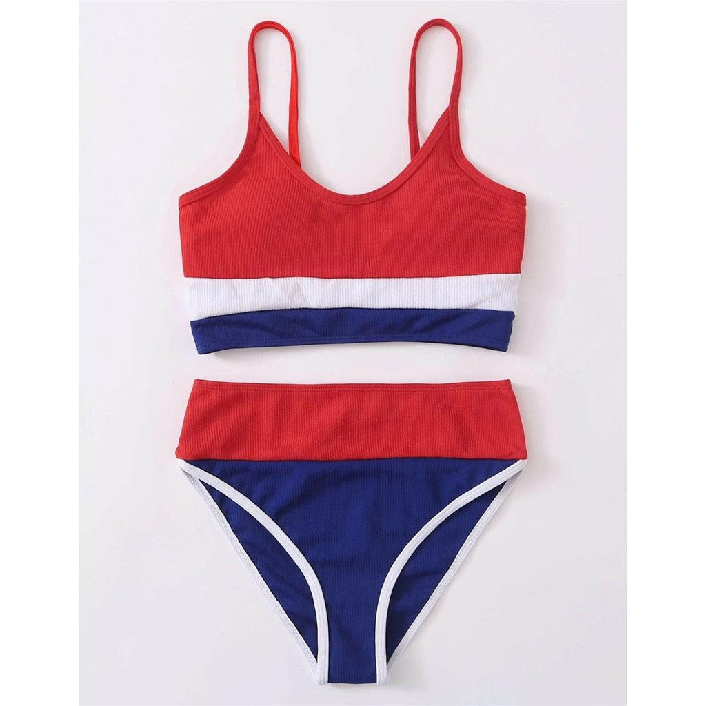 Female Swimsuit High Waist Bikini Women High Waist Bikini Set Two Piece Swimsuits Bikini Top With Bottoms Bathing Suits For Teens Girls Women Swimwear Two-pieces Bikini Set Sport Bathing Suit Swim Lady Stevvex