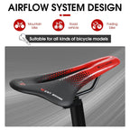 Ultra Light Comfortable Bicycle Saddle Mountain Road Bike Seat Soft Leather Hollow Breathable Cushion Seat Ergonomics Design Breathable Suspension Gel Bike Saddle Cushion For Mountain Bike Road Bike Stevvex