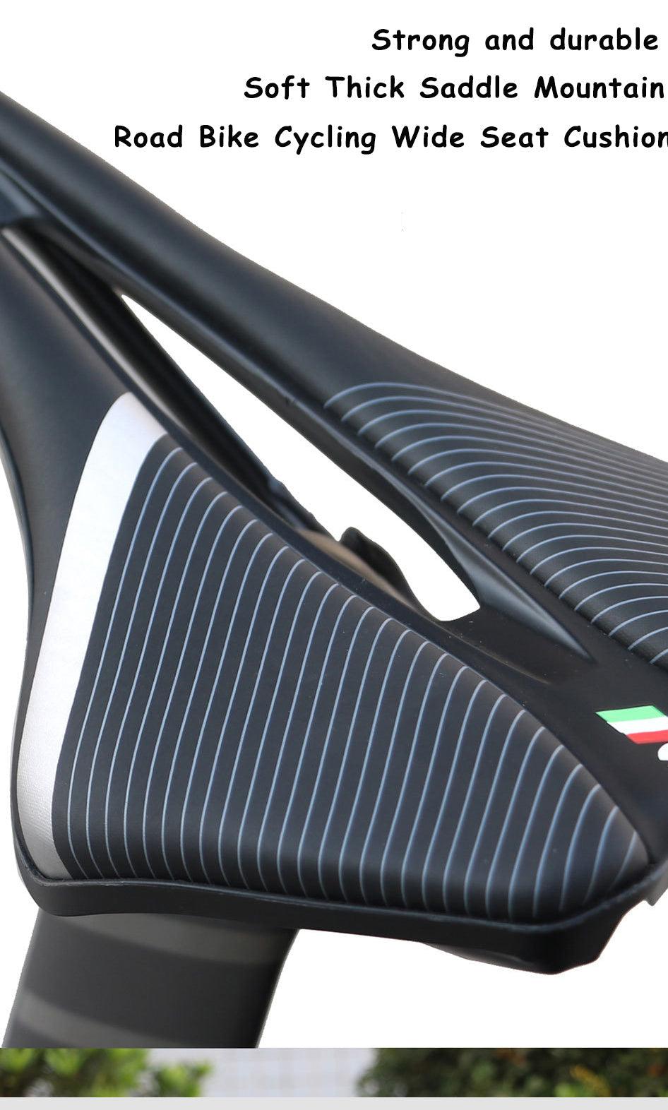 Bicycle Saddle Soft Thick Mountain Road Bike Wide Seat Cushion Bike Carbon Saddle Seat Ergonomics Design Fit Comfort Bike Saddle With Foam Breathable Soft Bicycle Cushion For Women Men Stevvex