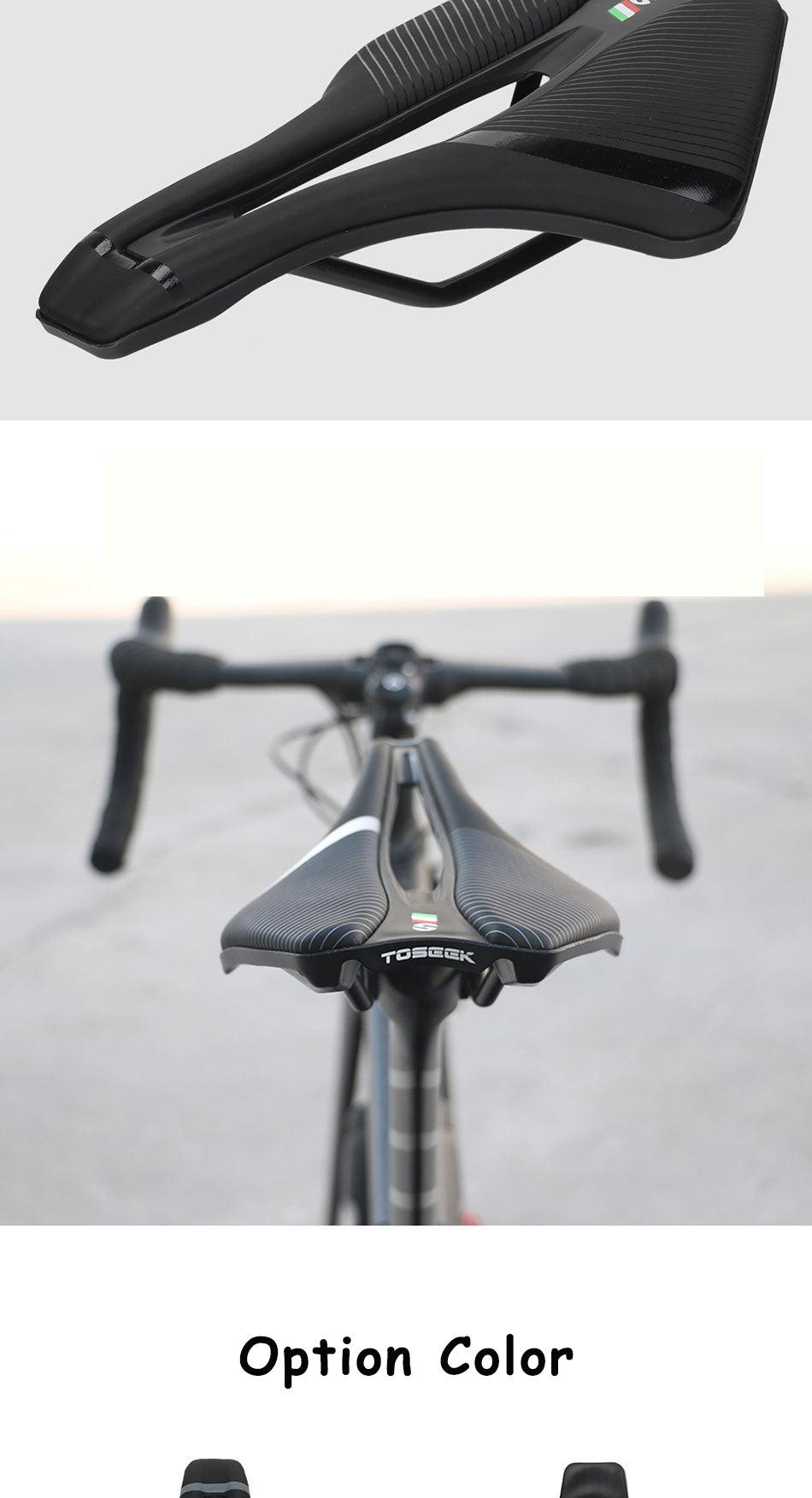 Bicycle Saddle Soft Thick Mountain Road Bike Wide Seat Cushion Bike Carbon Saddle Seat Ergonomics Design Fit Comfort Bike Saddle With Foam Breathable Soft Bicycle Cushion For Women Men Stevvex