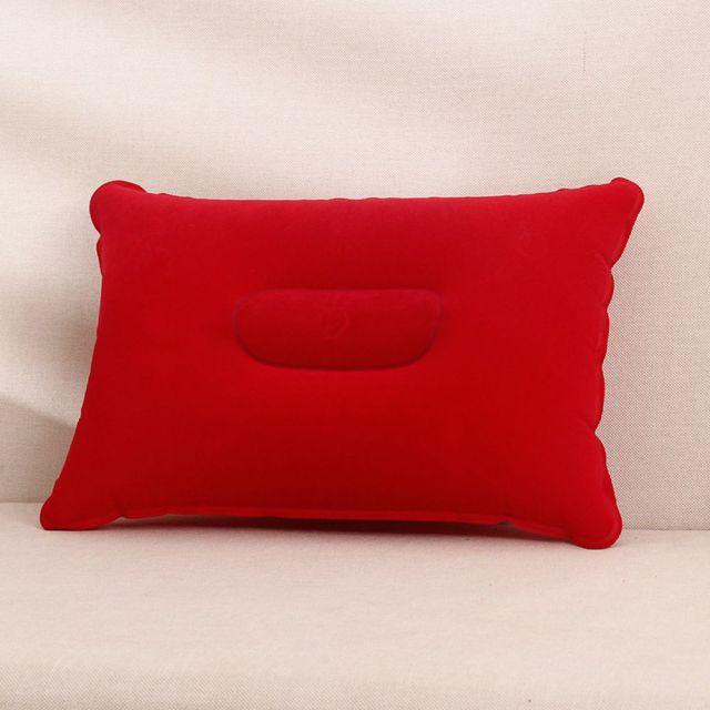 Convenient Ultralight Inflatable PVC Nylon Air Pillow Sleep Cushion Travel Bedroom Hiking Beach Car Plane Head Rest Support Inflatable Camping Travel Pillows Ultralight Inflatable Pillow Small Squared Flocked Fabric Air Pillow for Hiking Camping Traveling Stevvex