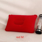 Convenient Ultralight Inflatable PVC Nylon Air Pillow Sleep Cushion Travel Bedroom Hiking Beach Car Plane Head Rest Support Inflatable Camping Travel Pillows Ultralight Inflatable Pillow Small Squared Flocked Fabric Air Pillow for Hiking Camping Traveling Stevvex