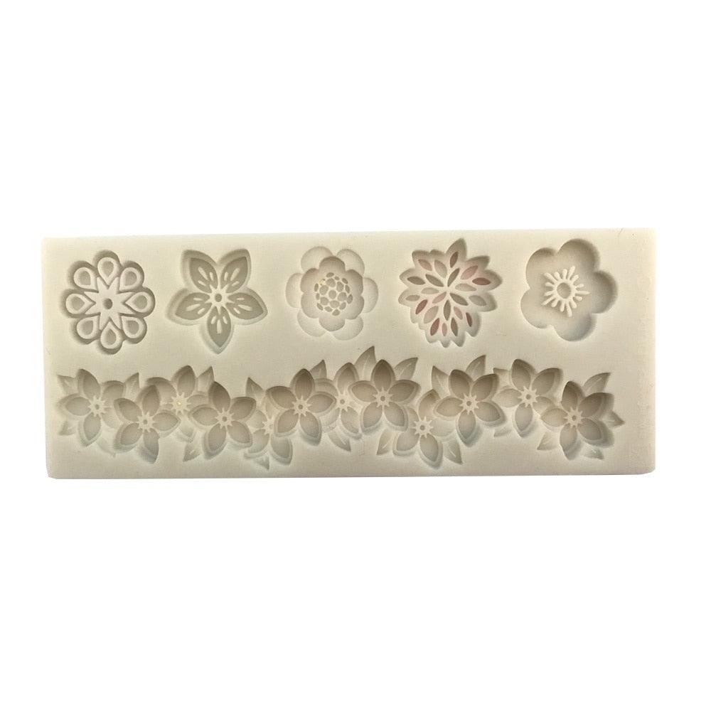 Flowers Silicone Mold Cake Circumference Flower Bunch Mold Soft Candy Mould Rose Beautiful Daisy Rose Leaf And Mini Flowers Candy Silicone Eco Friendly Mold Stevvex