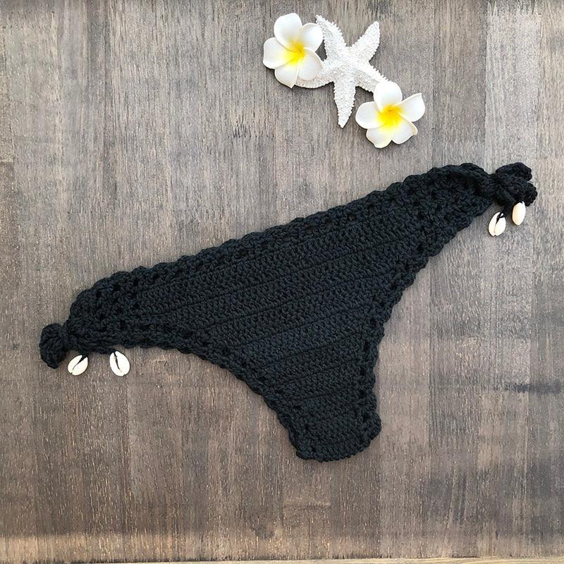 Handmade Vintage Crochet Bikinis Knitted Cotton Swimwear Women's Crochet Swimsuit Two Pieces Bathing Suits Bikini Swimsuit Top Bottom Bandage Modern Women Beachwear For Summer Stevvex