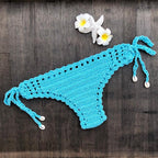 Handmade Vintage Crochet Bikinis Knitted Cotton Swimwear Women's Crochet Swimsuit Two Pieces Bathing Suits Bikini Swimsuit Top Bottom Bandage Modern Women Beachwear For Summer Stevvex