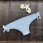 Handmade Vintage Crochet Bikinis Knitted Cotton Swimwear Women's Crochet Swimsuit Two Pieces Bathing Suits Bikini Swimsuit Top Bottom Bandage Modern Women Beachwear For Summer Stevvex