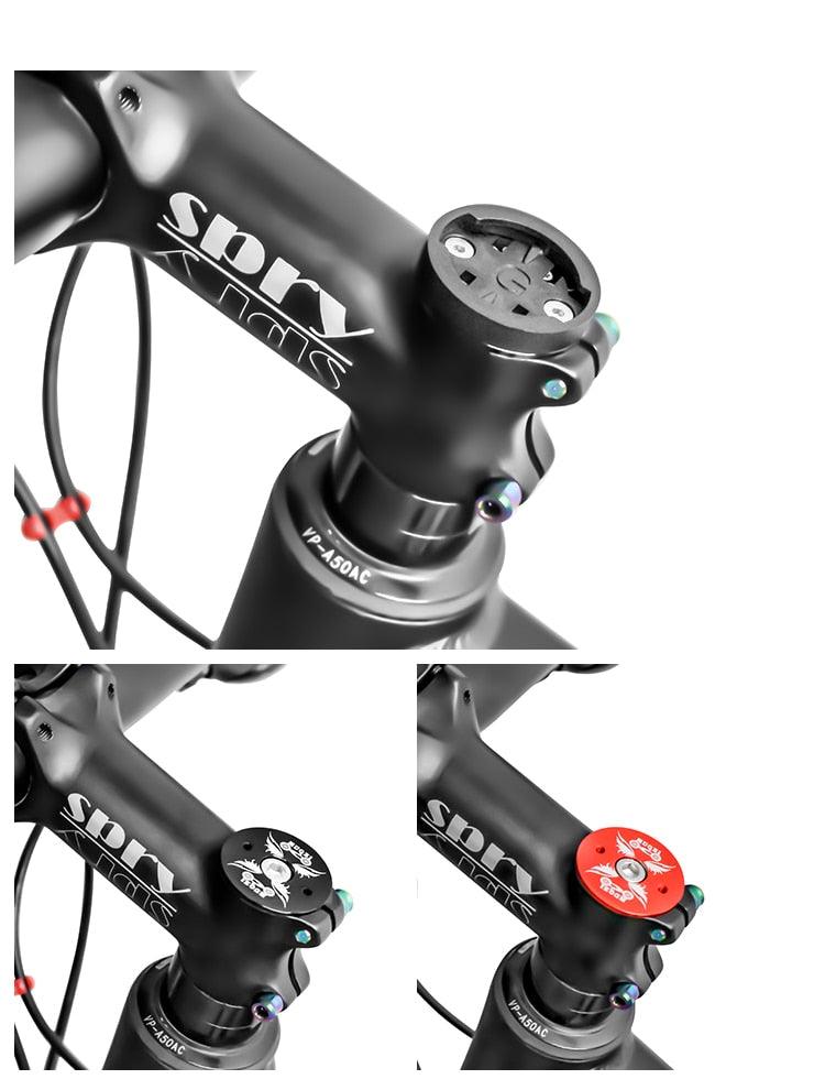 Bike Computer Mount Stem Top Cap Stopwatch Bracket Road Bicycle Speedometer Fixed Holder Base Universal Aluminum Riding Mobile Holder Connect Quickly System MTB Road Bicycle Handlebar Stevvex