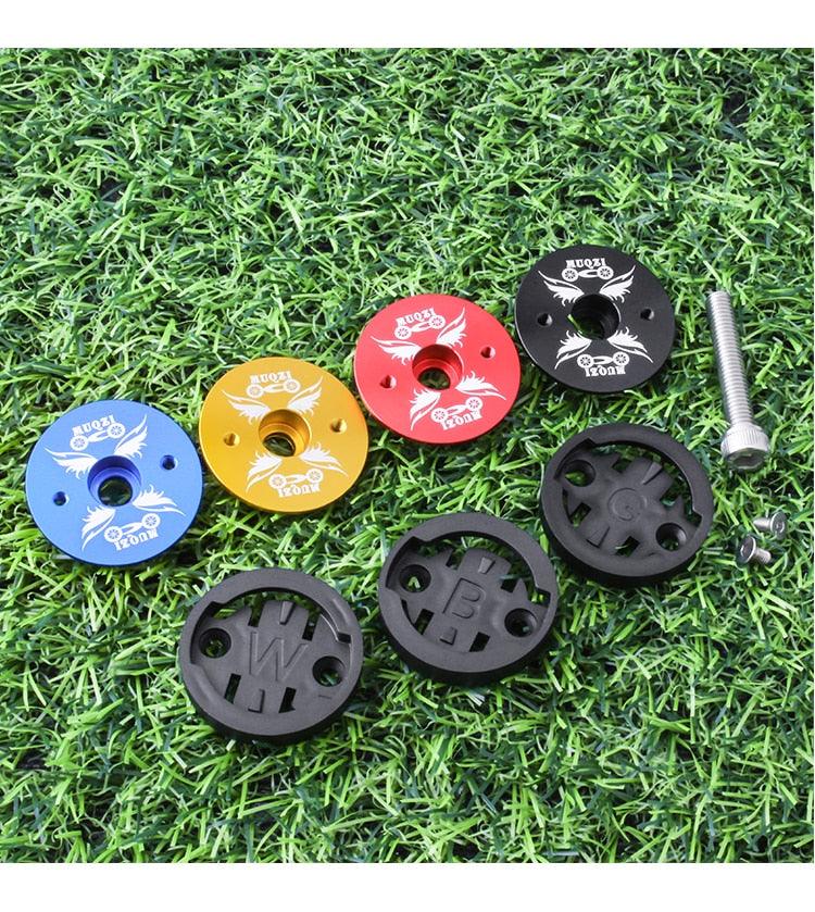 Bike Computer Mount Stem Top Cap Stopwatch Bracket Road Bicycle Speedometer Fixed Holder Base Universal Aluminum Riding Mobile Holder Connect Quickly System MTB Road Bicycle Handlebar Stevvex