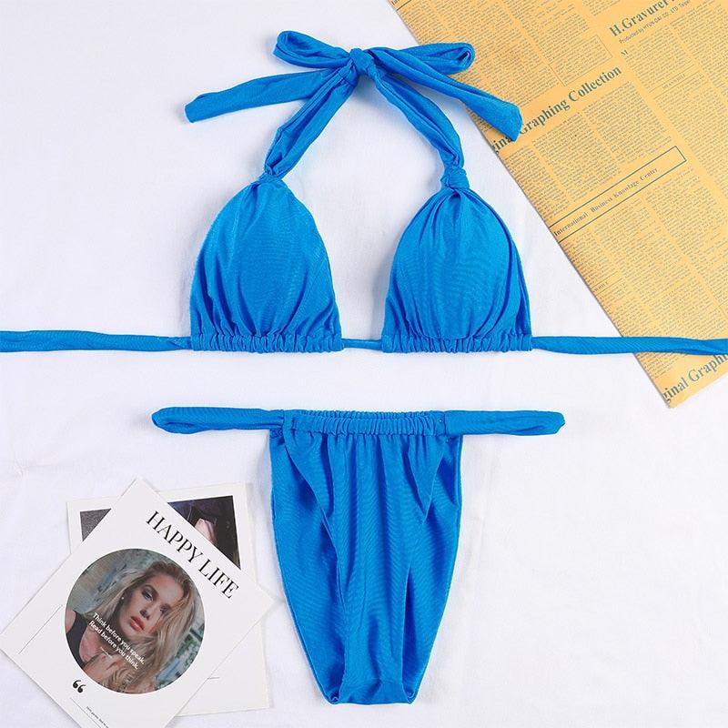 Bikinis Micro Adjustable Swimwear Women Summer Bikini Set Modern Colorful Print Beach Wear Women's Comfortable Swimsuit Knotted String Triangle Bikini Tie Side High Cut Bikini Set Stevvex