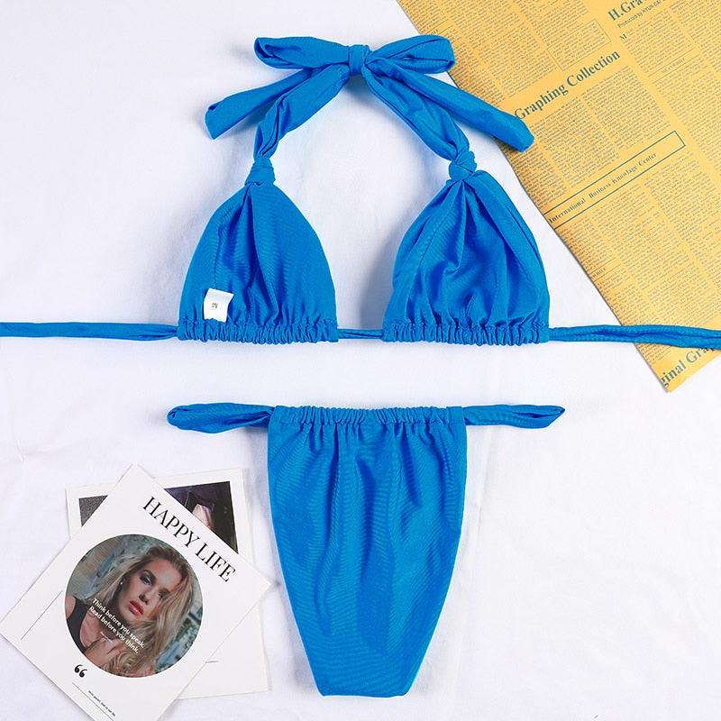 Bikinis Micro Adjustable Swimwear Women Summer Bikini Set Modern Colorful Print Beach Wear Women's Comfortable Swimsuit Knotted String Triangle Bikini Tie Side High Cut Bikini Set Stevvex