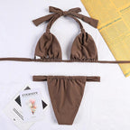 Bikinis Micro Adjustable Swimwear Women Summer Bikini Set Modern Colorful Print Beach Wear Women's Comfortable Swimsuit Knotted String Triangle Bikini Tie Side High Cut Bikini Set Stevvex