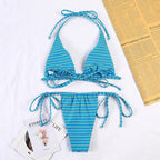 Bikinis Micro Adjustable Swimwear Women Summer Bikini Set Modern Colorful Print Beach Wear Women's Comfortable Swimsuit Knotted String Triangle Bikini Tie Side High Cut Bikini Set Stevvex