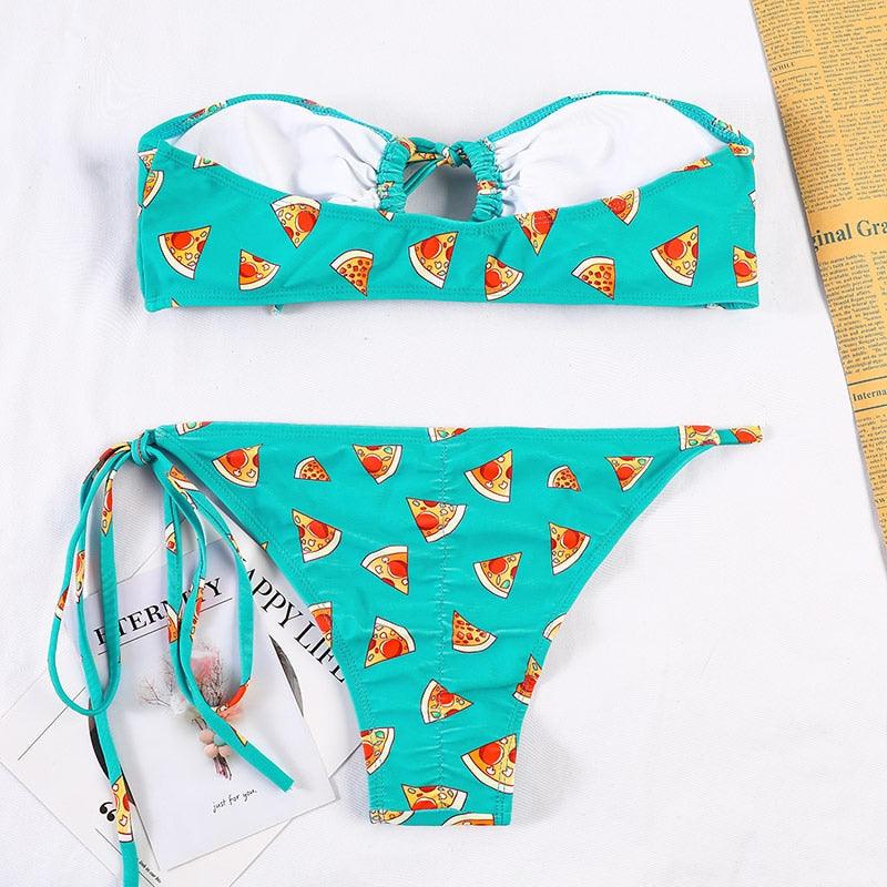 Bikinis Micro Adjustable Swimwear Women Summer Bikini Set Modern Colorful Print Beach Wear Women's Comfortable Swimsuit Knotted String Triangle Bikini Tie Side High Cut Bikini Set Stevvex