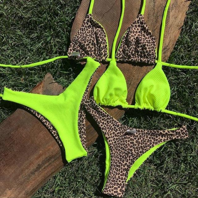 Bikinis Micro Adjustable Swimwear Women Summer Bikini Set Modern Colorful Print Beach Wear Women's Comfortable Swimsuit Knotted String Triangle Bikini Tie Side High Cut Bikini Set Stevvex
