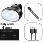 2PCS LED Bike Light Bicycle Front Rear lights USB Charge Headlight Cycling Taillight Bicycle Super Bright Front And Back Bicycle Lights USB Rechargeable Durable Waterproof Mountain Helmet Road Night Riding For Bike Stevvex