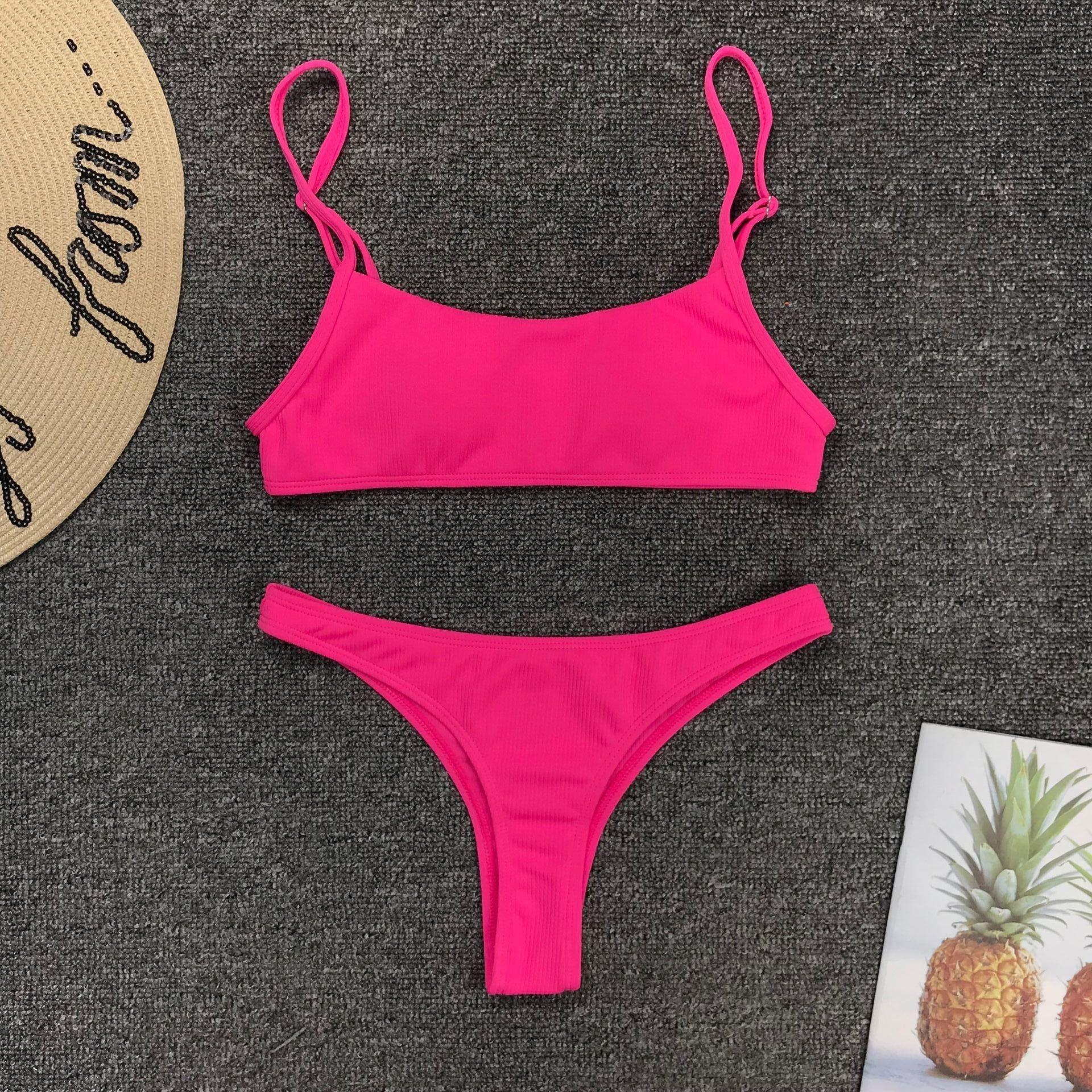 Neon Yellow Green Swimsuit Women Push Up Padded Micro Bikini Summer Beach Bathing Suit Beach Swimwear  Women's Scoop Neck Cut Out Front Lace Up Back High Cut One Piece Swimsuit Stevvex