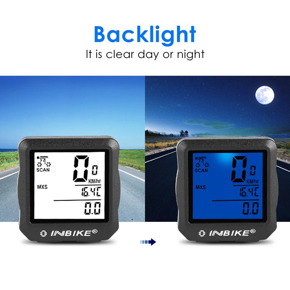 Mountain Bicycle Computer Wired Speedometer Bicycle Tracker Luminous Road Bike Bicycle Odometer Wireless Waterproof Cycle Bike Computer With LCD Display Max Distance Time For Trainer Stevvex