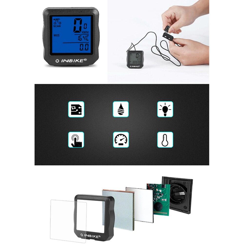 Mountain Bicycle Computer Wired Speedometer Bicycle Tracker Luminous Road Bike Bicycle Odometer Wireless Waterproof Cycle Bike Computer With LCD Display Max Distance Time For Trainer Stevvex