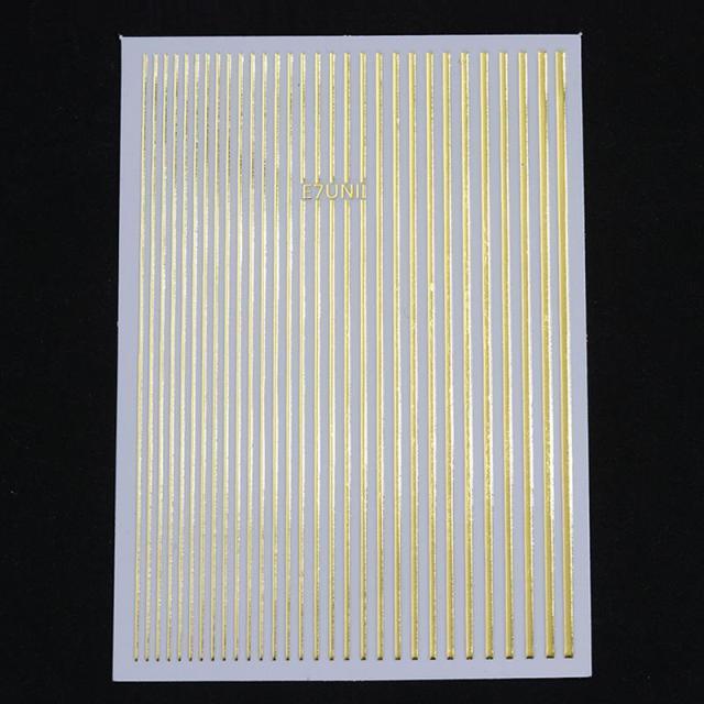 Black White 3D Nail Stickers Metal Gold Silver Geometric Tassel Strip Line Adhesive Transfer Decals Nail Art Design  Gold Silver Metal Nail Sticker  Metallic Curve Strip Line Nail Decal Self-Adhesive 3D Wave Design Nail Tips Decorations Manicure for Women Stevvex