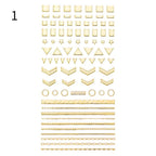 Black White 3D Nail Stickers Metal Gold Silver Geometric Tassel Strip Line Adhesive Transfer Decals Nail Art Design  Gold Silver Metal Nail Sticker  Metallic Curve Strip Line Nail Decal Self-Adhesive 3D Wave Design Nail Tips Decorations Manicure for Women Stevvex