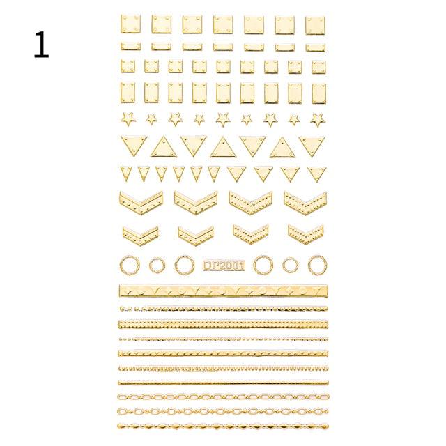 Black White 3D Nail Stickers Metal Gold Silver Geometric Tassel Strip Line Adhesive Transfer Decals Nail Art Design  Gold Silver Metal Nail Sticker  Metallic Curve Strip Line Nail Decal Self-Adhesive 3D Wave Design Nail Tips Decorations Manicure for Women Stevvex