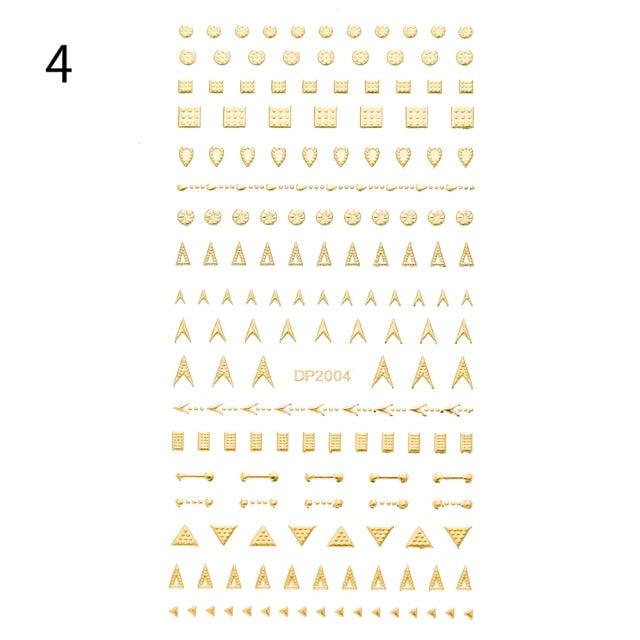 Black White 3D Nail Stickers Metal Gold Silver Geometric Tassel Strip Line Adhesive Transfer Decals Nail Art Design  Gold Silver Metal Nail Sticker  Metallic Curve Strip Line Nail Decal Self-Adhesive 3D Wave Design Nail Tips Decorations Manicure for Women Stevvex