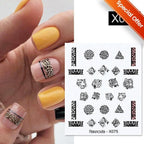 Black White 3D Nail Stickers Metal Gold Silver Geometric Tassel Strip Line Adhesive Transfer Decals Nail Art Design  Gold Silver Metal Nail Sticker  Metallic Curve Strip Line Nail Decal Self-Adhesive 3D Wave Design Nail Tips Decorations Manicure for Women Stevvex
