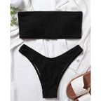 Women One-Shoulder Bikini Swimsuit Women Push Up Swimwear Women's Bathing Suit Comfortable Bikini Ribbed Two Piece Swimsuit Bikini Set Summer Bathing Suit Beach Wear Swimming Suit Stevvex