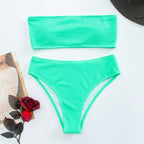 Women One-Shoulder Bikini Swimsuit Women Push Up Swimwear Women's Bathing Suit Comfortable Bikini Ribbed Two Piece Swimsuit Bikini Set Summer Bathing Suit Beach Wear Swimming Suit Stevvex