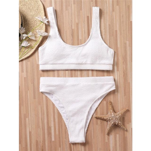 Women One-Shoulder Bikini Swimsuit Women Push Up Swimwear Women's Bathing Suit Comfortable Bikini Ribbed Two Piece Swimsuit Bikini Set Summer Bathing Suit Beach Wear Swimming Suit Stevvex