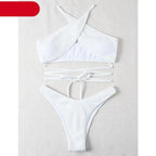 Women One-Shoulder Bikini Swimsuit Women Push Up Swimwear Women's Bathing Suit Comfortable Bikini Ribbed Two Piece Swimsuit Bikini Set Summer Bathing Suit Beach Wear Swimming Suit Stevvex
