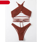 Women One-Shoulder Bikini Swimsuit Women Push Up Swimwear Women's Bathing Suit Comfortable Bikini Ribbed Two Piece Swimsuit Bikini Set Summer Bathing Suit Beach Wear Swimming Suit Stevvex