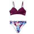 Push Up Floral Bikini Sets Women Two Pieces Swimsuits Women's Bathing Suits Push Up Halter Bandage Bikini Floral Printing Swim Bottoms Two Piece Swimsuits New Girl Beach Bathing Suits Swimwear Stevvex